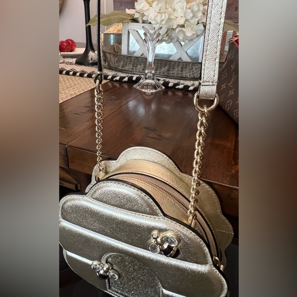 KATE SPADE DOWN THE RABBIT HOLE BEEHIVE GOLD CROSSBODY PURSE NWOT - Picture 13 of 15